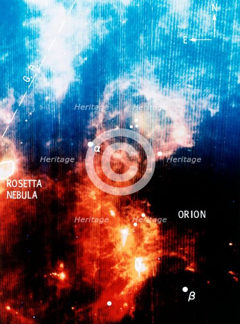 Infra-red view of constellation of Orion. Artist: Unknown