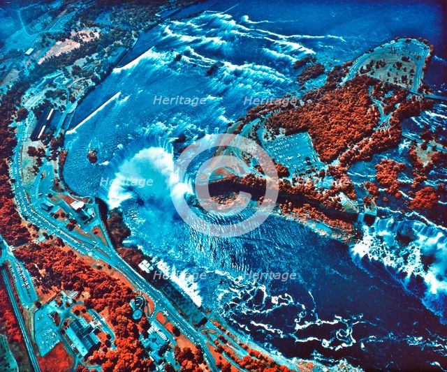 Infrared photograph of Niagara Falls taken from NASA Earth Survey 2 aircraft. Artist: Unknown