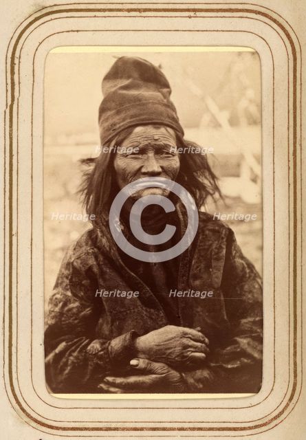 Inga Matsdotter Sjålsa, 76 years old, Sjokksjokk's Sami village, Jokkmokk's sn, 1868.  Creator: Lotten von Duben.