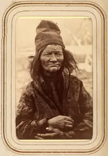 Inga Matsdotter Sjålsa, 76 years old, Sjokksjokk's Sami village, Jokkmokk's sn, 1868. Creator: Lotten von Duben
