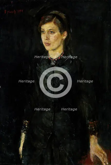 Inger Munch in Black, 1884. Creator: Edvard Munch.