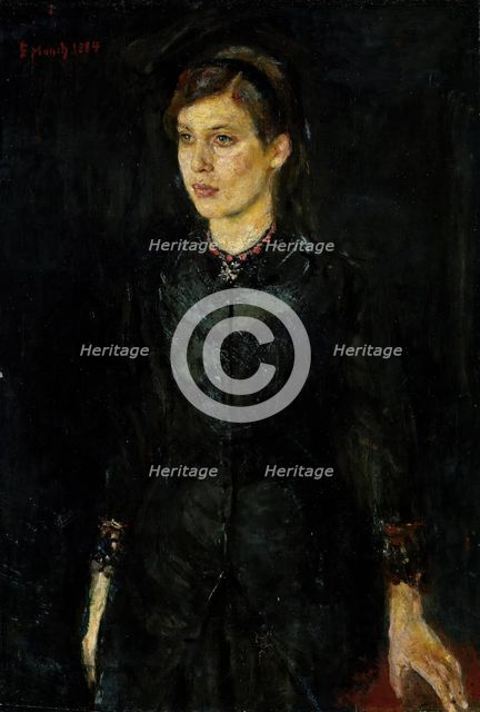 Inger Munch in Black, 1884. Creator: Edvard Munch.