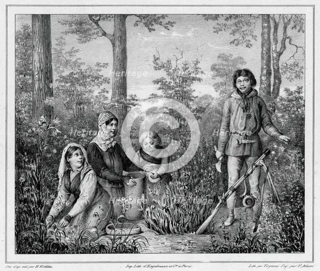 Inhabitants of Kamchatka, 19th century. Creators: Friedrich Heinrich Kittlitz, Victor Adam, Jean Louis Tirpenne.