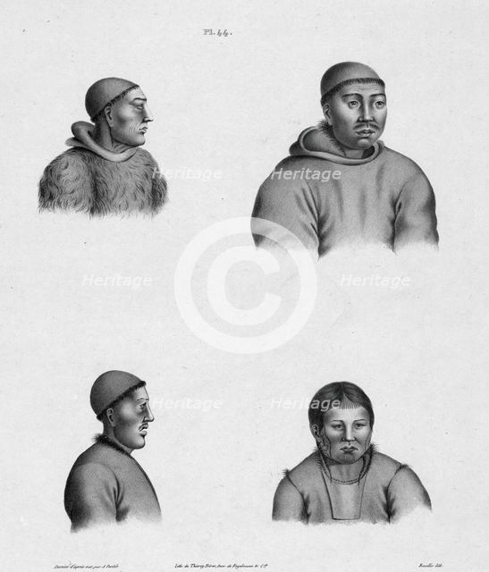 Inhabitants of the Country of the Chukchis, Northeast Coast of Asia, 19th century. Creators: Alexander Postels, Godefroy Engelmann.