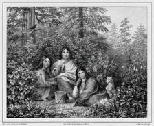 Inhabitants of the island of Sitka (northwest coast of America), 19th century. Creators: Friedrich Heinrich Kittlitz, Godefroy Engelmann, Isidore Laurent Deroy