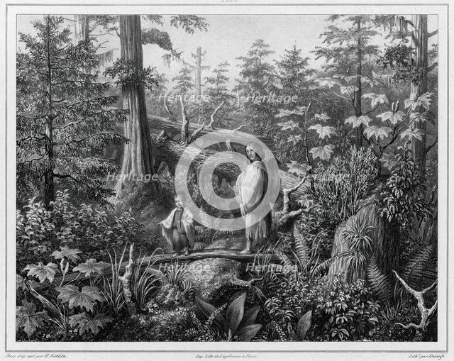 Inhabitants of the island of Sitkha (northwest coast of America), 19th century. Creators: Friedrich Heinrich Kittlitz, Godefroy Engelmann, Isidore Laurent Deroy.