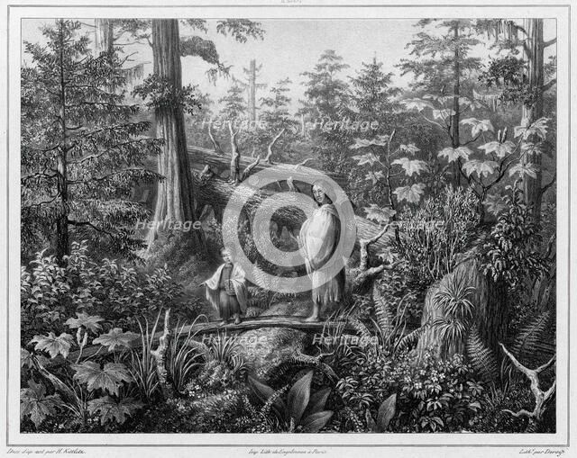 Inhabitants of the island of Sitkha (northwest coast of America), 19th century. Creators: Friedrich Heinrich Kittlitz, Godefroy Engelmann, Isidore Laurent Deroy.