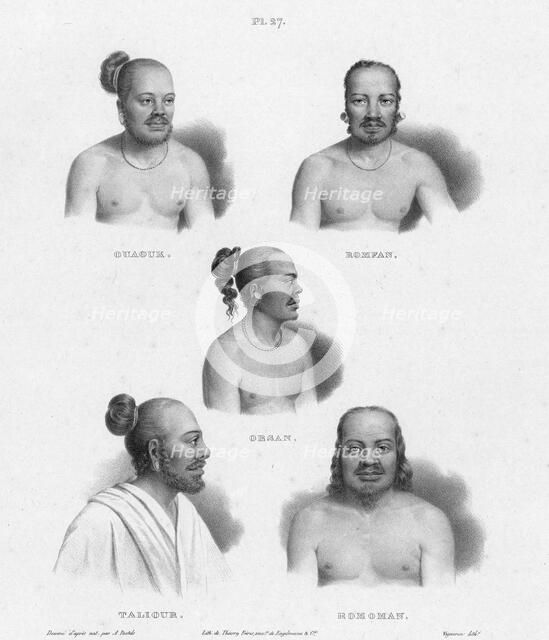Inhabitants of the lower Caroline Islands, 19th century. Creators: Alexander Postels, Godefroy Engelmann.