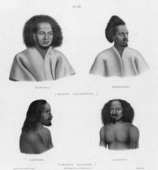 Inhabitants of the lower Caroline Islands, 19th century. Creators: Alexander Postels, Godefroy Engelmann
