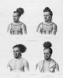Inhabitants of the lower Caroline Islands, 19th century. Creators: Alexander Postels, Godefroy Engelmann