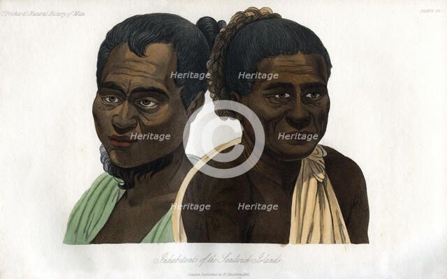 'Inhabitants of the Sandwich Islands', 1848. Artist: Unknown