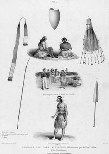 Inhabitants of the Seniavine Islands (discovered by Capt Lutka) (Caroline Islands)..., 19th century. Creators: Alexander Postels, Godefroy Engelmann