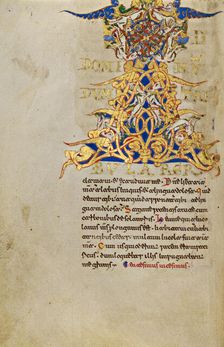 Inhabited Initial A; Breviary, 1153. Creator: Unknown