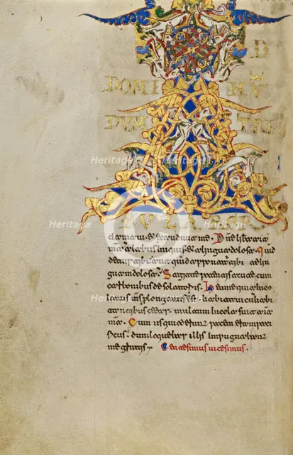 Inhabited Initial A; Breviary, 1153. Creator: Unknown.