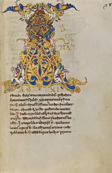 Inhabited Initial A; Breviary, 1153. Creator: Unknown