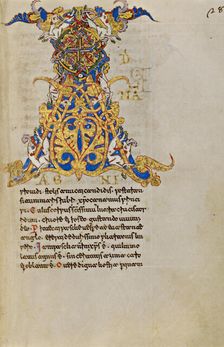 Inhabited Initial A; Breviary, 1153. Creator: Unknown