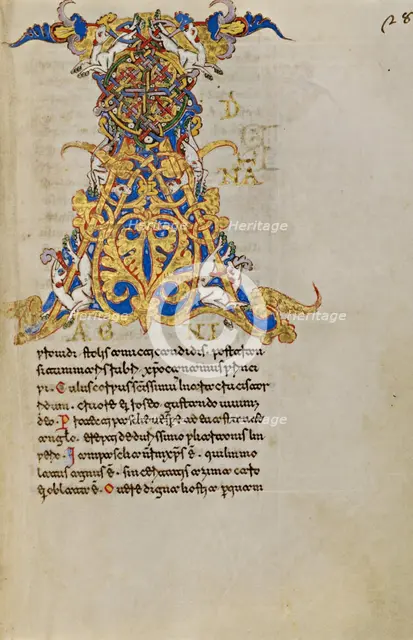 Inhabited Initial A; Breviary, 1153. Creator: Unknown.