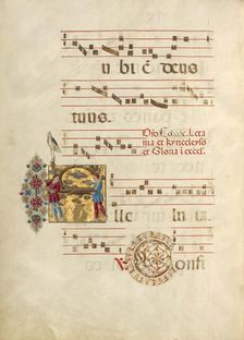 Inhabited Initial A; Gradual, about 1460-1480. Creator: Unknown