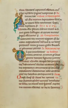 Inhabited Initial A; Initial D: A Church; Stammheim Missal, probably 1170s. Creator: Unknown