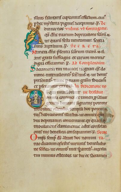 Inhabited Initial A; Initial D: A Church; Stammheim Missal, probably 1170s. Creator: Unknown.