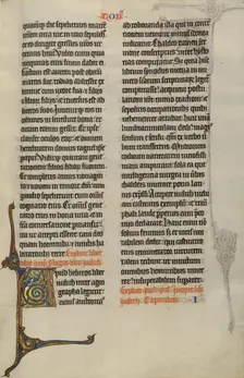 Inhabited Initial A; Marquette Bible, about 1270. Creator: Unknown