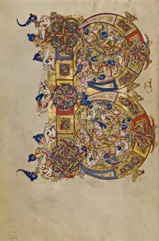 Inhabited Initial B; Breviary, 1153. Creator: Unknown