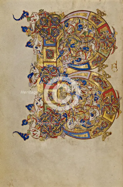 Inhabited Initial B; Breviary, 1153. Creator: Unknown.