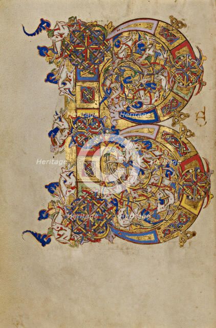 Inhabited Initial B; Breviary, 1153. Creator: Unknown.