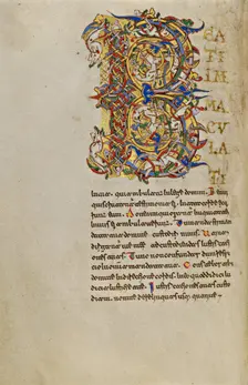 Inhabited Initial B; Breviary, 1153. Creator: Unknown