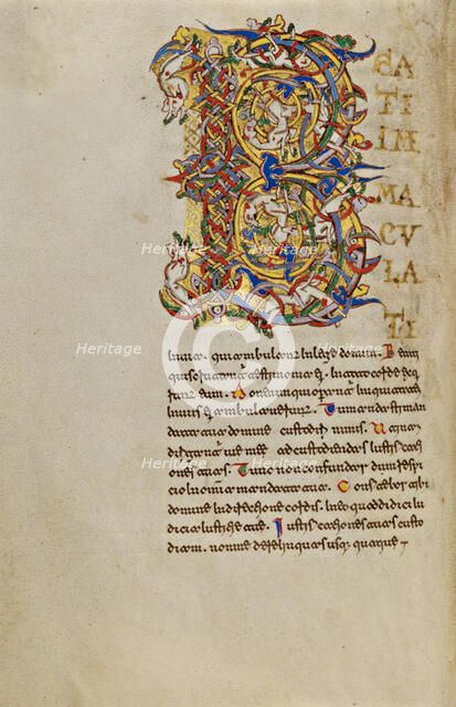 Inhabited Initial B; Breviary, 1153. Creator: Unknown.