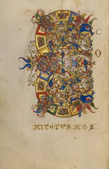 Inhabited Initial C; Breviary, 1153. Creator: Unknown