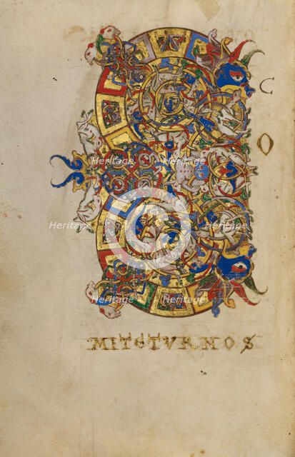 Inhabited Initial C; Breviary, 1153. Creator: Unknown.
