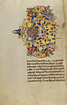 Inhabited Initial C; Breviary, 1153. Creator: Unknown
