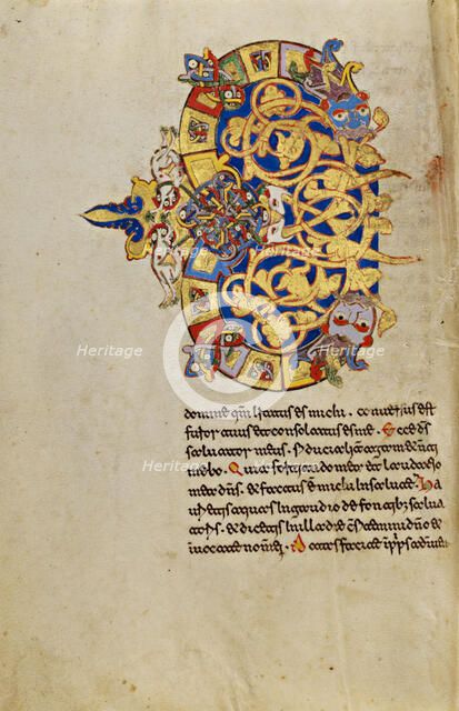 Inhabited Initial C; Breviary, 1153. Creator: Unknown.