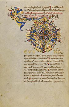 Inhabited Initial D; Breviary, 1153. Creator: Unknown