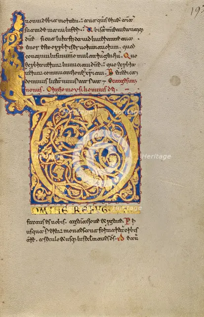 Inhabited Initial D; Breviary, 1153. Creator: Unknown.