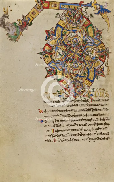 Inhabited Initial D; Breviary, 1153. Creator: Unknown.