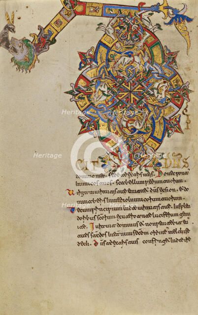 Inhabited Initial D; Breviary, 1153. Creator: Unknown.