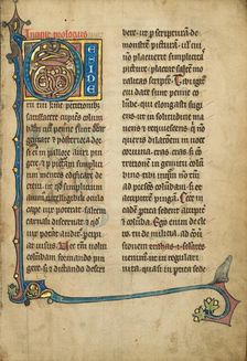 Inhabited Initial D; De Natura Avium; De Pastoribus et Ovibus; Bestiarium, 1277 or after. Creator: Unknown