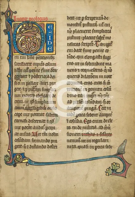 Inhabited Initial D; De Natura Avium; De Pastoribus et Ovibus; Bestiarium, 1277 or after. Creator: Unknown.