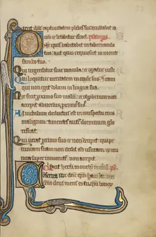 Inhabited Initial D; Inhabited Initial C; Psalter, mid-1200s. Creator: Unknown