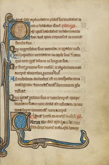Inhabited Initial D; Inhabited Initial C; Psalter, mid-1200s. Creator: Unknown