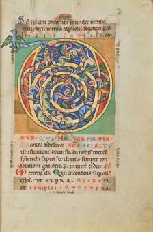 Inhabited Initial D; Stammheim Missal, probably 1170s. Creator: Unknown