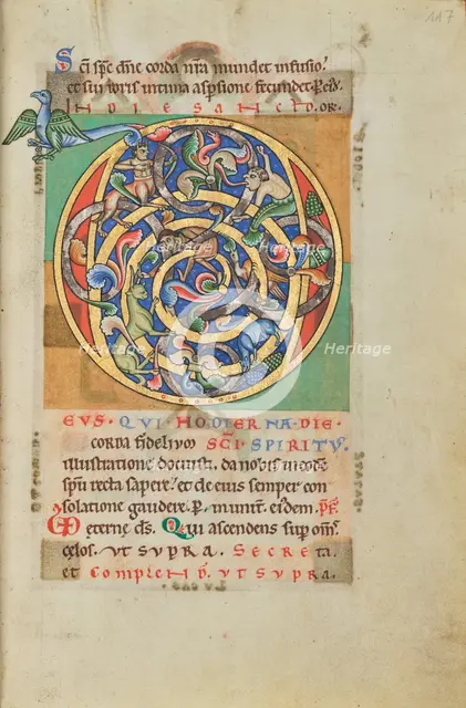 Inhabited Initial D; Stammheim Missal, probably 1170s. Creator: Unknown.