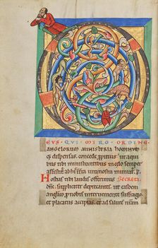 Inhabited Initial D; Stammheim Missal, probably 1170s. Creator: Unknown