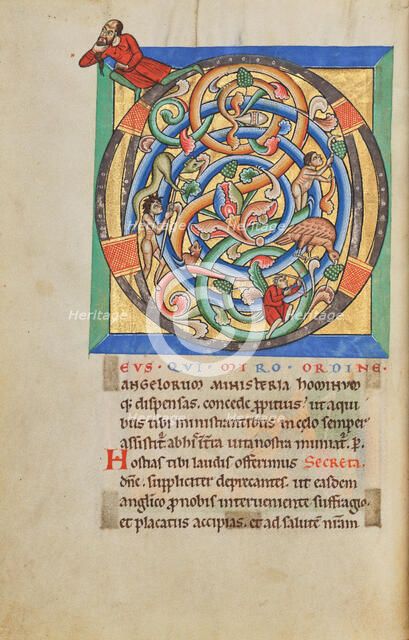 Inhabited Initial D; Stammheim Missal, probably 1170s. Creator: Unknown.
