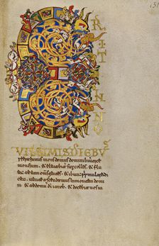 Inhabited Initial E; Breviary, 1153. Creator: Unknown