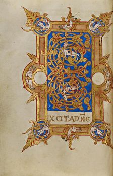 Inhabited Initial E; Breviary, 1153. Creator: Unknown