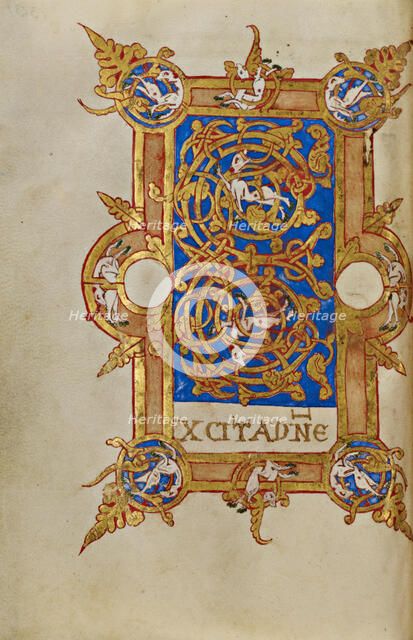 Inhabited Initial E; Breviary, 1153. Creator: Unknown.