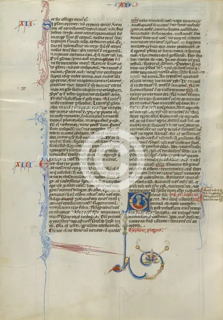Inhabited Initial G; Abbey Bible, about 1250-1262. Creator: Unknown.